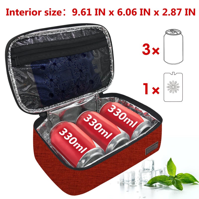 Gloppie Small Lunch Bag Insulated Lunch Box for Women Girls Kids Mini Lunchbox Adult Portable Cooler Bags Reusable Snack Bag Thermal Lunch Boxes, Wine Red - Image 5
